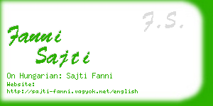 fanni sajti business card